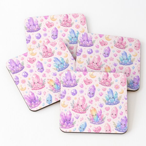 Item preview, Cute Kawaii Crystals and Hearts Pattern designed and sold by Aramdesing.