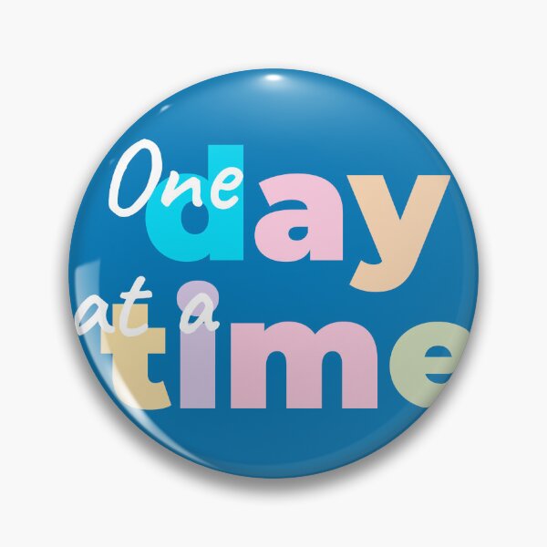 Item preview, One Day At A Time popular sticker quotes blue background designed and sold by ThisBjmnID.