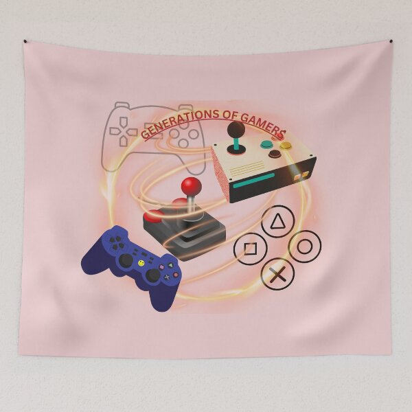 Item preview, Evolution of Gaming Controllers - Retro to Modern Gamer Fire Swirl designed and sold by alalame.