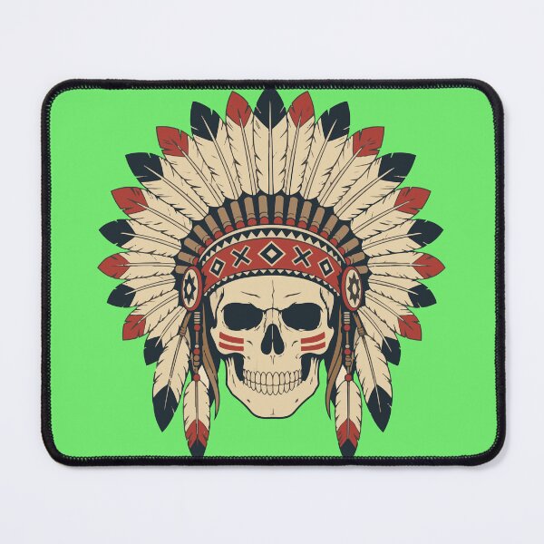 Item preview, Warrior Skull – Vintage Feather Headdress Design designed and sold by Creative Owlet.