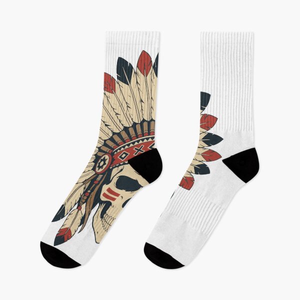 Item preview, Warrior Skull – Vintage Feather Headdress Design designed and sold by Creative Owlet.