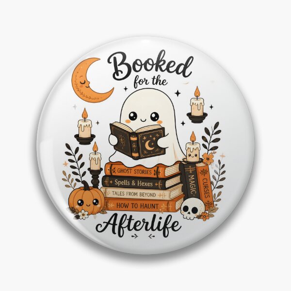 Item preview, Booked for the Afterlife – Cute Ghost Reading Halloween Books | Spooky Book Lover Design designed and sold by ColorClouds.