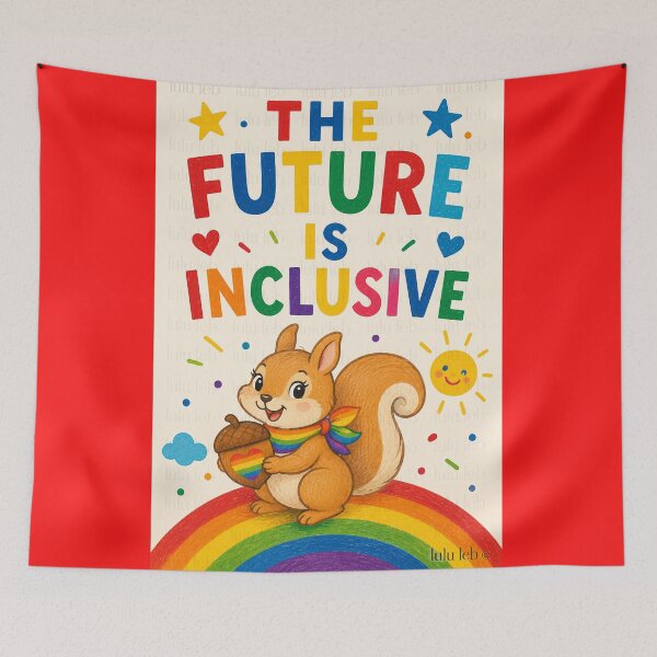 Item preview, The Future Is Inclusive – Rainbow Squirrel edition designed and sold by LuluLeb.