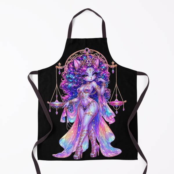 Item preview, Emily the Cosmic Cat - Libra Zodiac Neon Edition designed and sold by ChaEmm_Studio.