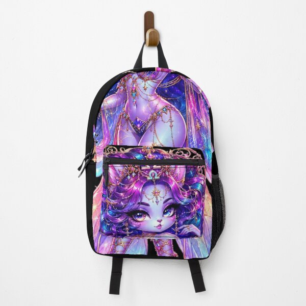 Item preview, Emily the Cosmic Cat - Libra Zodiac Neon Edition designed and sold by ChaEmm_Studio.