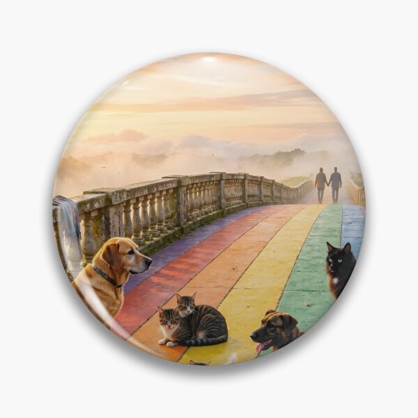 Item preview, Rainbow Bridge Pet Memorial Art Dogs and Cats at Peace designed and sold by Sybille-Yates.