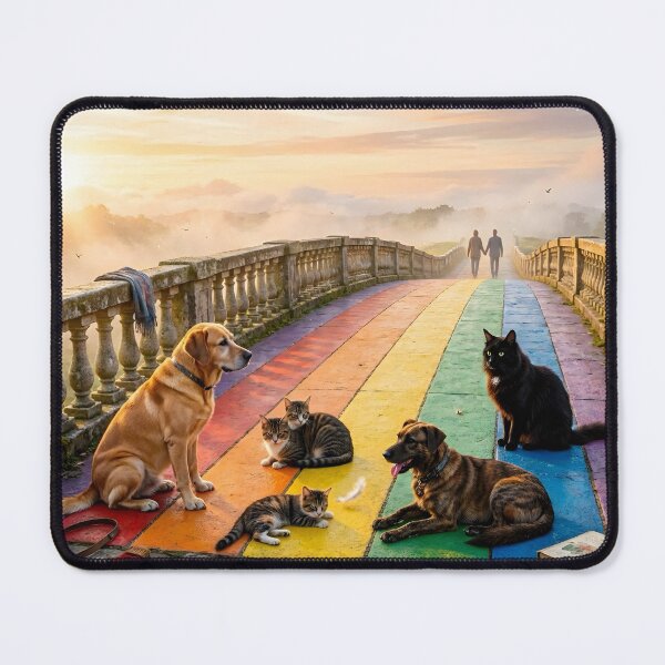 Item preview, Rainbow Bridge Pet Memorial Art Dogs and Cats at Peace designed and sold by Sybille-Yates.