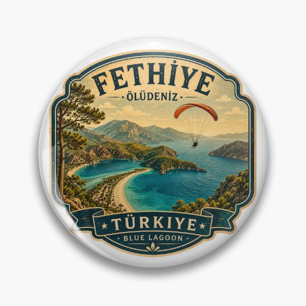 Item preview, Oludeniz Blue Lagoon Vintage Travel Badge | Fethiye Turkey Sticker designed and sold by DreamPaw Studio.
