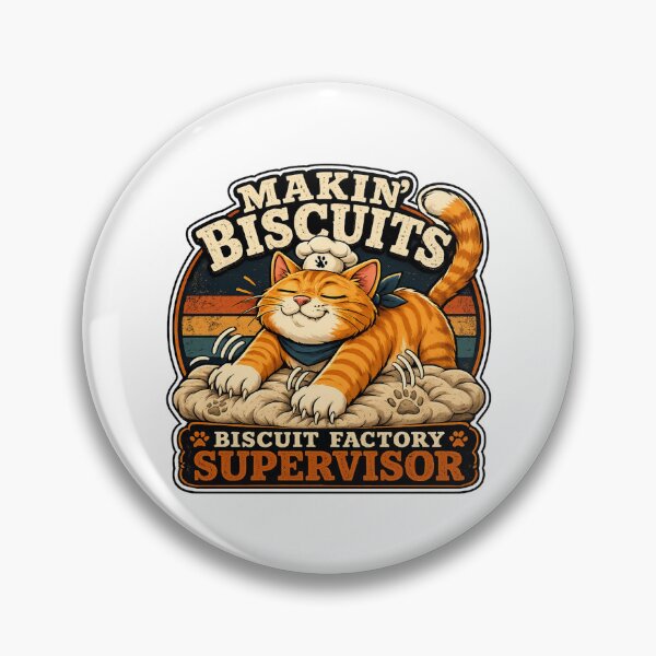 Item preview, Makin’ Biscuits Biscuit Factory Supervisor Cat Vintage Baker Funny Cat Lover Design designed and sold by Shabrinox.
