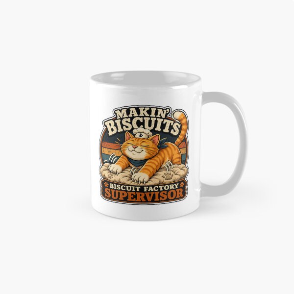 Item preview, Makin’ Biscuits Biscuit Factory Supervisor Cat Vintage Baker Funny Cat Lover Design designed and sold by Shabrinox.