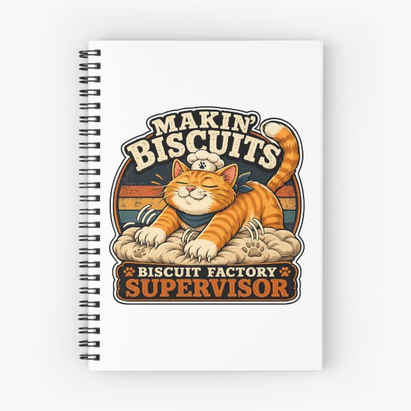 Item preview, Makin’ Biscuits Biscuit Factory Supervisor Cat Vintage Baker Funny Cat Lover Design designed and sold by Shabrinox.