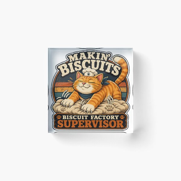 Item preview, Makin’ Biscuits Biscuit Factory Supervisor Cat Vintage Baker Funny Cat Lover Design designed and sold by Shabrinox.