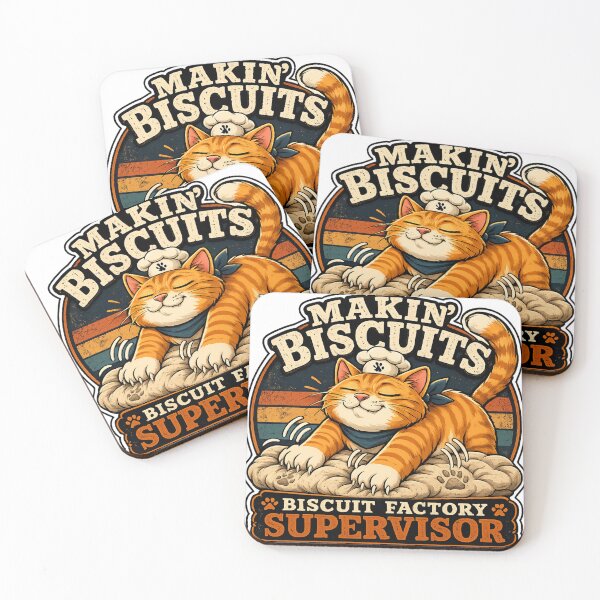 Item preview, Makin’ Biscuits Biscuit Factory Supervisor Cat Vintage Baker Funny Cat Lover Design designed and sold by Shabrinox.