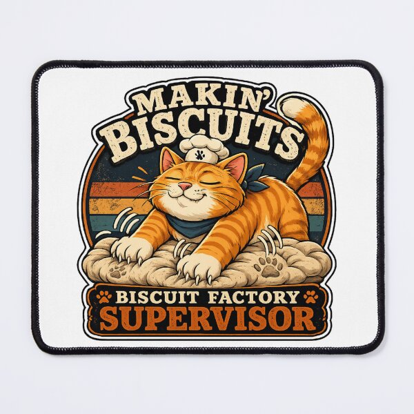 Item preview, Makin’ Biscuits Biscuit Factory Supervisor Cat Vintage Baker Funny Cat Lover Design designed and sold by Shabrinox.