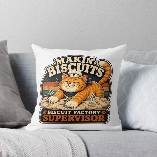 Item preview, Makin’ Biscuits Biscuit Factory Supervisor Cat Vintage Baker Funny Cat Lover Design designed and sold by Shabrinox.