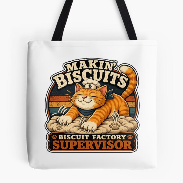 Item preview, Makin’ Biscuits Biscuit Factory Supervisor Cat Vintage Baker Funny Cat Lover Design designed and sold by Shabrinox.
