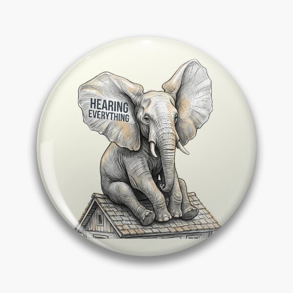 Item preview, Hearing Everything: Funny Elephant on a Roof Art designed and sold by SoulPT.