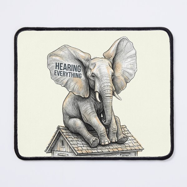 Item preview, Hearing Everything: Funny Elephant on a Roof Art designed and sold by SoulPT.