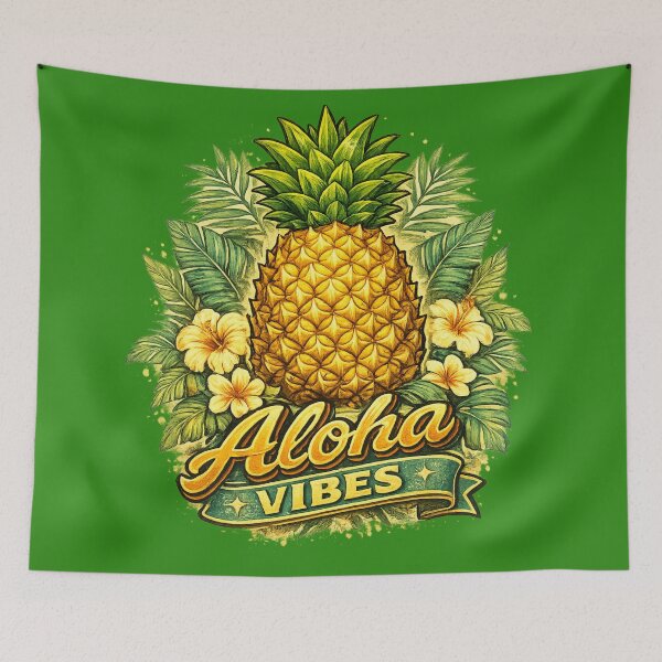 Item preview, Aloha Vibes Tropical Pineapple Hawaiian Summer Beach Design designed and sold by irfanshikh.