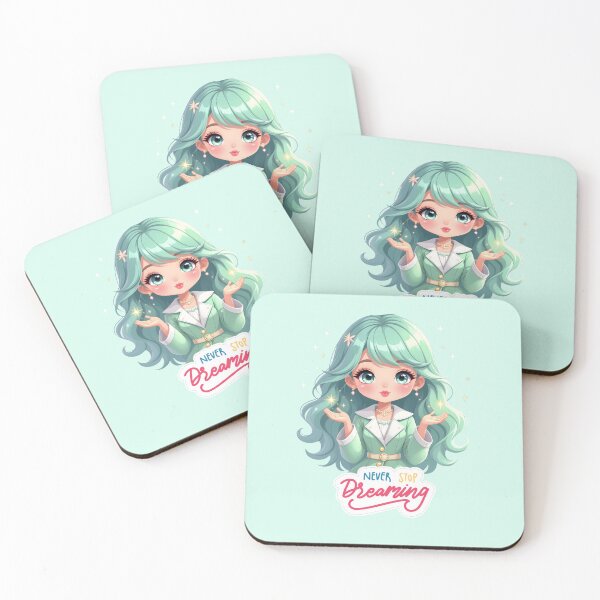 Item preview, Cute Fashion Doll Blowing Glitter Stars – Never Stop Dreaming Design designed and sold by daila70.