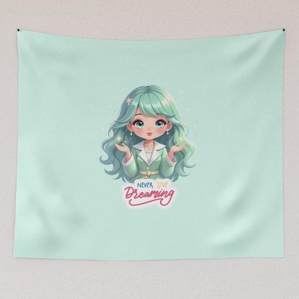 Item preview, Cute Fashion Doll Blowing Glitter Stars – Never Stop Dreaming Design designed and sold by daila70.