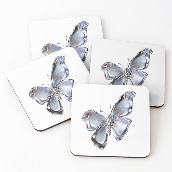 Item preview, iquid Silver Butterfly Art - Minimalist Chrome Design designed and sold by STATIC SOUL.