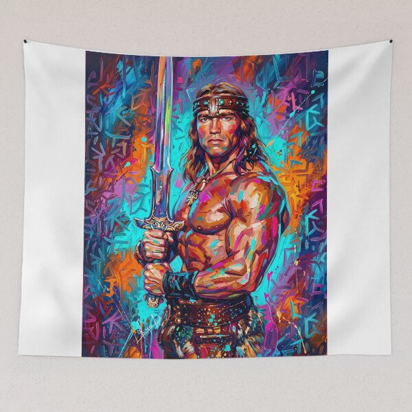 Item preview, Neon Barbarian Warrior painting  designed and sold by ARTROGAN.