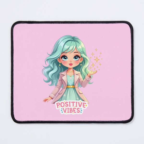 Item preview, Cute Fashion Doll Blowing Glitter Stars – Positive Vibes Illustration designed and sold by daila70.