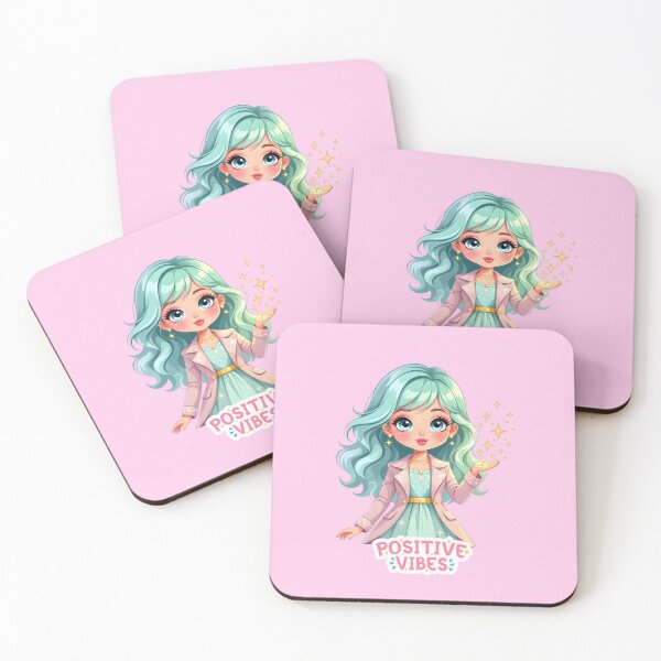 Item preview, Cute Fashion Doll Blowing Glitter Stars – Positive Vibes Illustration designed and sold by daila70.