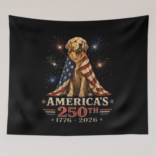 Item preview, Golden Retriever America's 250th Anniversary 1776 2026 designed and sold by OlakunleOloroz.