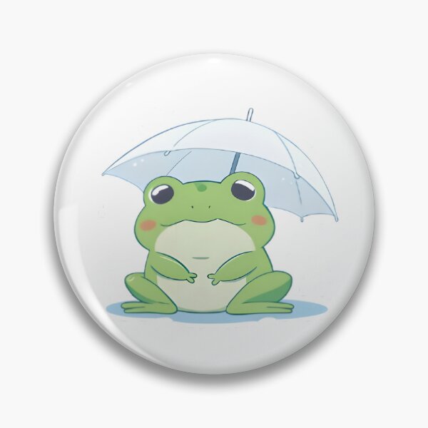 Item preview, Rainy Frog with Umbrella — Cozy Kawaii Sticker designed and sold by tommysworks.
