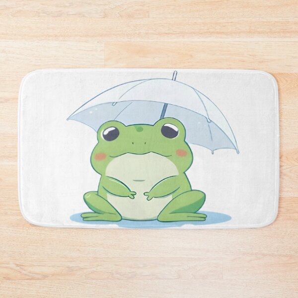 Item preview, Rainy Frog with Umbrella — Cozy Kawaii Sticker designed and sold by tommysworks.