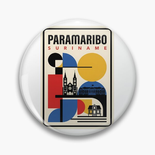 Item preview, Paramaribo Suriname Geometric Retro Travel Poster designed and sold by k3rstman1.