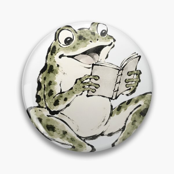 Item preview, Ukiyo-e Frog Reading a Book — Choju-giga Cottagecore Art designed and sold by Mossbrush.