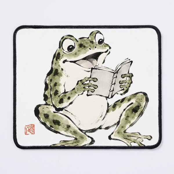 Item preview, Ukiyo-e Frog Reading a Book — Choju-giga Cottagecore Art designed and sold by Mossbrush.