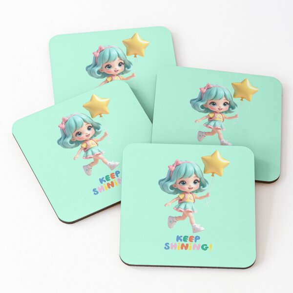 Item preview, Cute Fashion Doll Running with Star Balloon – Keep Shining Illustration designed and sold by daila70.