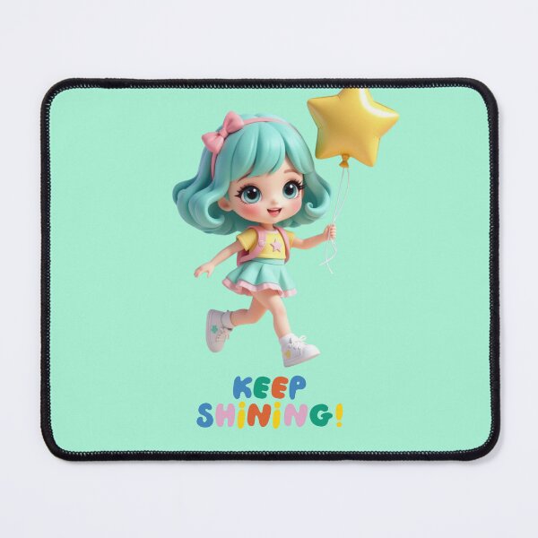 Item preview, Cute Fashion Doll Running with Star Balloon – Keep Shining Illustration designed and sold by daila70.
