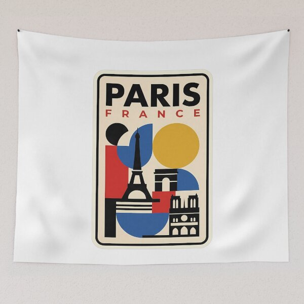 Item preview, Modern Bauhaus Paris France Travel Landmarks designed and sold by k3rstman1.
