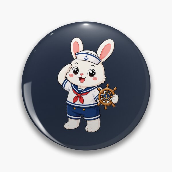 Item preview, Cute Sailor Bunny Rabbit Marine Captain Kawaii Cartoon designed and sold by Seculinator.