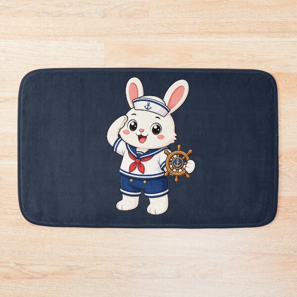 Item preview, Cute Sailor Bunny Rabbit Marine Captain Kawaii Cartoon designed and sold by Seculinator.