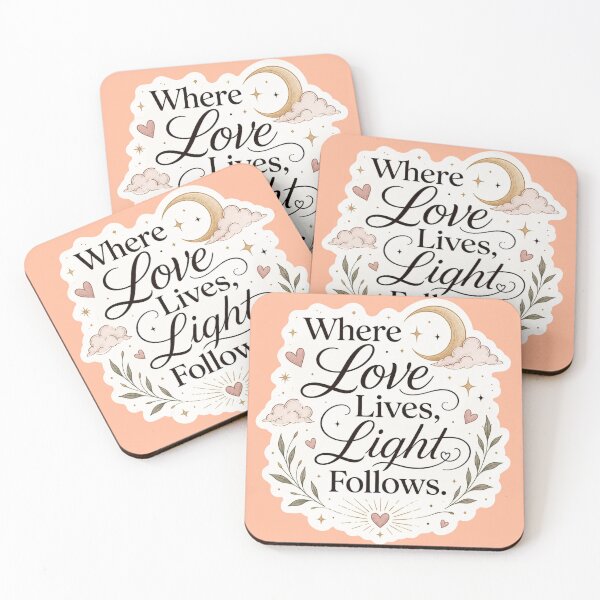 Item preview, Where Love Lives Light Follows - Boho Celestial Typography Sticker designed and sold by Scro-Ciob-Shop.