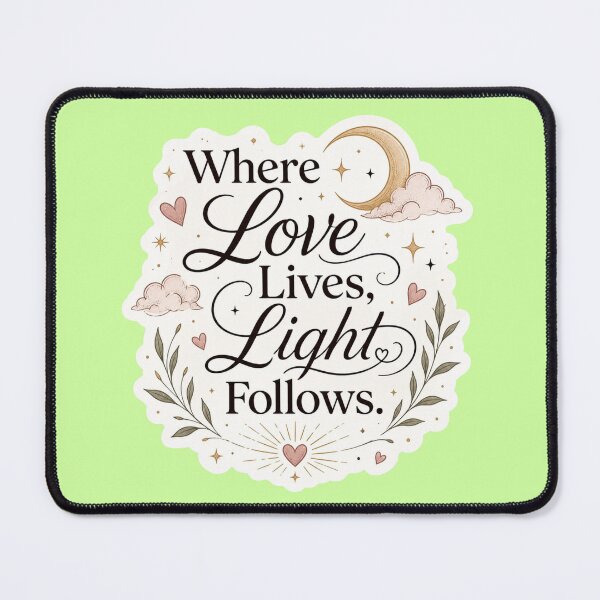 Item preview, Where Love Lives Light Follows - Boho Celestial Typography Sticker designed and sold by Scro-Ciob-Shop.