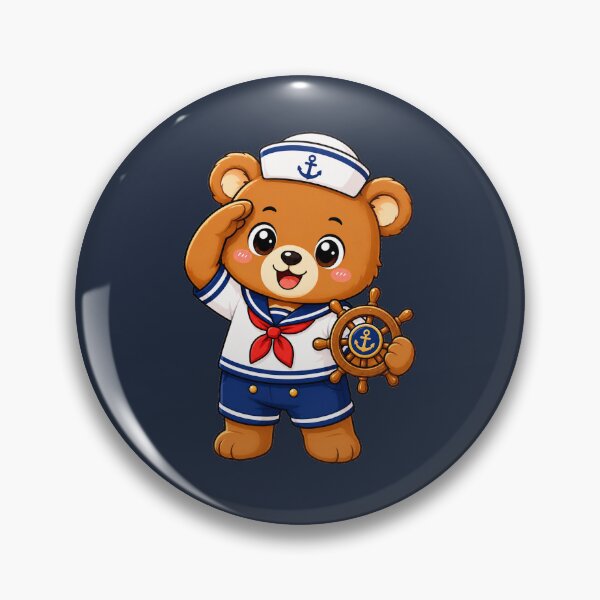 Item preview, Cute Sailor Teddy Bear Marine Captain Kawaii Cartoon designed and sold by Seculinator.