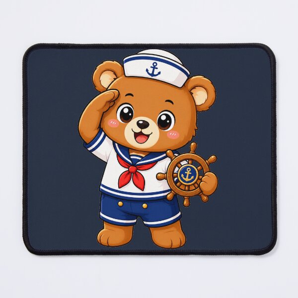 Item preview, Cute Sailor Teddy Bear Marine Captain Kawaii Cartoon designed and sold by Seculinator.