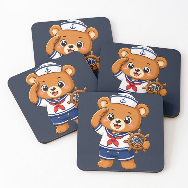 Item preview, Cute Sailor Teddy Bear Marine Captain Kawaii Cartoon designed and sold by Seculinator.