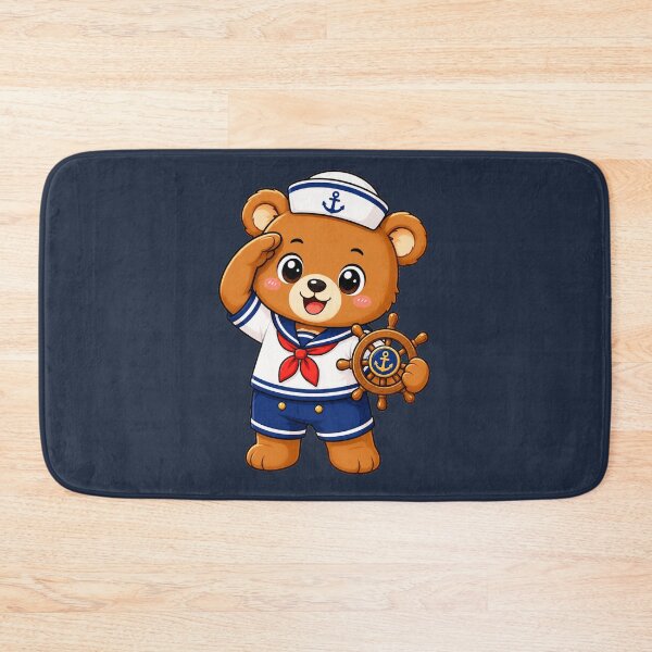 Item preview, Cute Sailor Teddy Bear Marine Captain Kawaii Cartoon designed and sold by Seculinator.