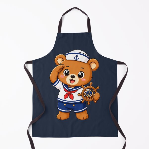 Item preview, Cute Sailor Teddy Bear Marine Captain Kawaii Cartoon designed and sold by Seculinator.