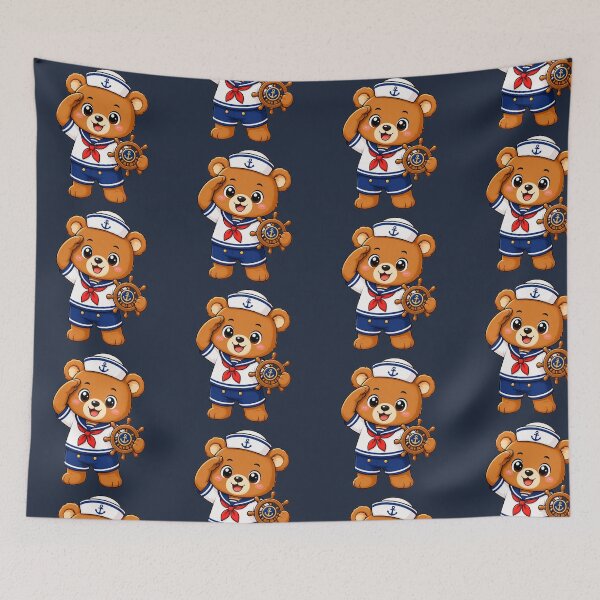 Item preview, Cute Sailor Teddy Bear Marine Captain Kawaii Cartoon designed and sold by Seculinator.
