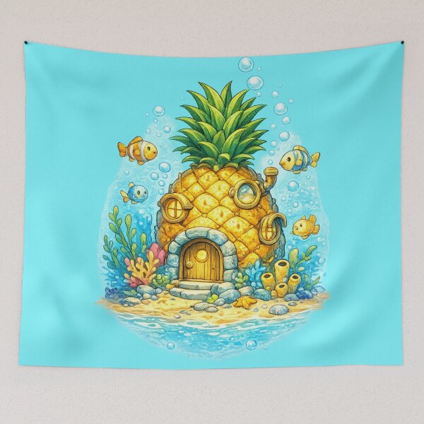 Item preview, Pineapple House Underwater Fantasy Fish Ocean Cute Cottage Design designed and sold by irfanshikh.
