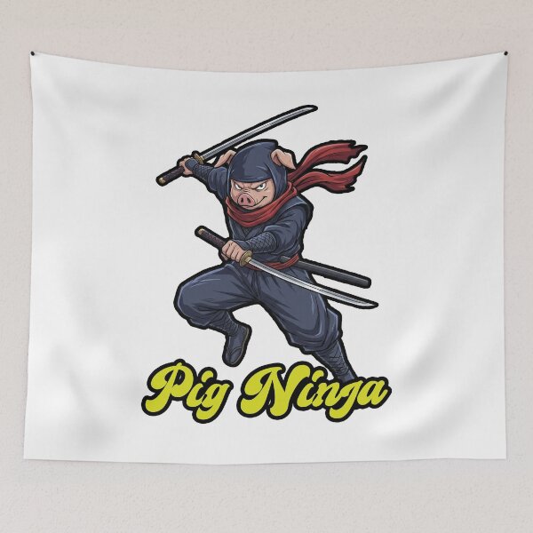 Item preview, Pig ninja -manga style character- designed and sold by LOVEARTDESIGN.